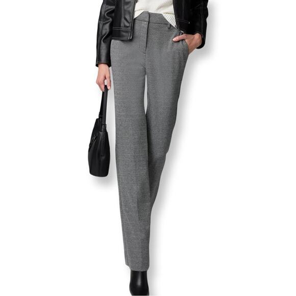 Vintage Ann Taylor Loft Grey Straight Leg Mid Rise Cotton Pant - Picture 1 of 6